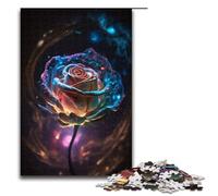 Puzzle 1000 pièces pour Adultes Galactic Bloom Rose Jeu de Puzzle Décoration Parfaite pour Les Adolescents de 14 Ans et Plus 75x50cm