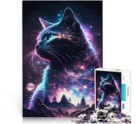 Puzzle 1000 pièces pour Adultes Galaxie des Chats Défi Difficile pour soulager Le Stress Cadeau d'anniversaire, Cadeaux, décoration Murale 52x38cm