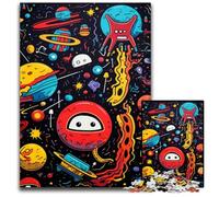 Puzzle 1000 pièces pour Adultes Galaxie Planète Puzzle en Bois Idéal pour Les Amoureux, Cadeau Parfait pour Noël, Nouvel an, Saint-Valentin 50x75cm / 19,68x29,52 Pouces