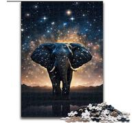 Puzzle 1000 pièces pour Adultes Galaxies Éléphants Puzzles en Bois, pour Adolescents et Famille, Cadeau de Noël idéal 1000 pièces(50x75cm)