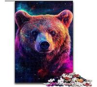 Puzzle 1000 pièces pour Adultes Galaxy Brown Bear Puzzle en Carton, Interaction familiale et défi cérébral, Défi d'activité familiale 1000 pièces(26x38cm)