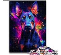 Puzzle 1000 pièces pour Adultes Galaxy Doberman en Bois, activités Amusantes à la Maison, Cadeau d'anniversaire, Cadeau de Voyage, 1000 pièces(50x75cm)