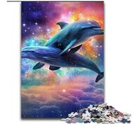 Puzzle 1000 pièces pour Adultes Galaxy Dolphin en Bois, activité ludique à Faire à la Maison 50x75cm pour Les fêtes, Les Anniversaires et Les soirées Jeux en Famille
