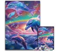 Puzzle 1000 pièces pour Adultes Galaxy Dolphin, Puzzle Stimulant pour Le Cerveau, pour Les Adolescents et décoration d'intérieur 50x75cm/19,68x29,52 Pouces