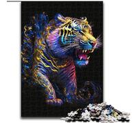 Puzzle 1000 pièces pour Adultes Galaxy Fantasy Tiger Puzzle 1000 pièces Cadeaux de Noël, idéal pour Bureau, Chambre, Salon (Taille 26x38cm)