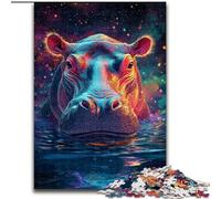Puzzle 1000 pièces pour Adultes Galaxy Hippo en Bois, Interaction familiale et défi cérébral, défi d'activité familiale 1000 pièces(50x75cm)