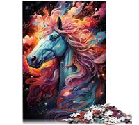 Puzzle 1000 pièces pour Adultes Galaxy Horse Jeu Stimulant Puzzles 26x38cm Jeu Stimulant et Jeu Familial pour Les 14 Ans