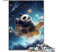 Puzzle 1000 pièces pour Adultes Galaxy Panda en Bois, décoration idéale pour la Maison ou Le Bureau, Cadeau de Noël idéal(1000 pièces, 50x75cm)