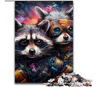 Puzzle 1000 pièces pour Adultes Galaxy Raccoon, idéal pour Les Adolescents et Les familles, pour Les Anniversaires (Taille : 26x38cm)