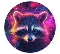 Puzzle 1000 pièces pour Adultes Galaxy Raccoon, Puzzle Rond 1000 pièces pour Adultes, Casse-tête Stimulant à Faire soi-même, Jeu Familial idéal ou Cadeau décoratif, 1000 pièces (67,5x67,5cm)