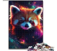 Puzzle 1000 pièces pour Adultes Galaxy Red Panda en Bois, Casse-tête Stimulant à Faire soi-même, Jeu Familial idéal ou Cadeau décoratif(1000 pièces, 50x75cm)