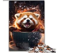 Puzzle 1000 pièces pour Adultes Galaxy Red Panda en Carton, décoration idéale pour la Maison ou Le Bureau, Cadeau de Noël idéal(1000 pièces, 26x38cm)