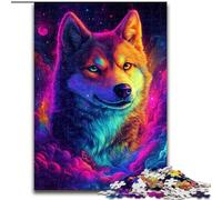 Puzzle 1000 pièces pour Adultes Galaxy Shiba Inu Puzzle en Carton, Cadeau de Vacances idéal pour Noël, Halloween, Pâques, Nouvel an 1000 pièces(26x38cm)