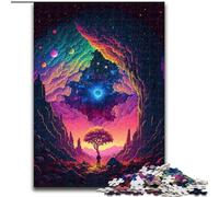 Puzzle 1000 pièces pour Adultes Galaxy Tree Puzzle en Bois Taille 50x75cm Jeu interactif Familial, Cadeau Artisanal avec Illustrations colorées