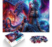 Puzzle 1000 pièces pour Adultes Gardien du Dragon Gothique Jouets éducatifs d'apprentissage pour la décoration intérieure 75x50cm