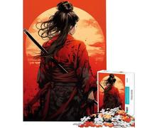 Puzzle 1000 pièces pour Adultes Geisha Samouraï Jeu Japonais Impossible Jouet addictif pour cultiver la Patience Cadeau d'anniversaire pour s'amuser en Famille (Dimensions 38x52cm)