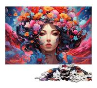 Puzzle 1000 pièces pour Adultes Geisha's Colorful Psychédélique Puzzle Décoration Murale Cadeaux d'anniversaire Art Mural 1000 pièces (75 x 50 cm)