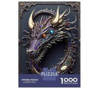 Puzzle 1000 Pièces pour Adultes Gemstone Cyber Dragon Puzzle Jeux Amusants Une Œuvre d'art Offrez-Le en Cadeau À Toute La Famille 38x26cm/1000pcs