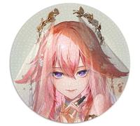 Puzzle 1000 pièces pour Adultes Genshin Impact Yae Miko Puzzle Rond 1000 pièces pour Les fêtes et décoration d'intérieur 67,5 x 67,5 cm