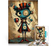 Puzzle 1000 pièces pour Adultes Gentleman mécanique Steampunk dans Un Style Artistique Fantastique Casse-tête pour Cadeau d'anniversaire 50x70cm
