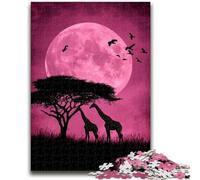 Puzzle 1000 pièces pour Adultes Girafe Africaine Amusement en Famille Idéal comme Cadeau pour Toute la Famille à partir de 14 Ans 50x75cm