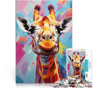 Puzzle 1000 pièces pour Adultes Girafe curieuse Difficile à réaliser mais Amusant et Humoristique Super Cadeau 38x26cm