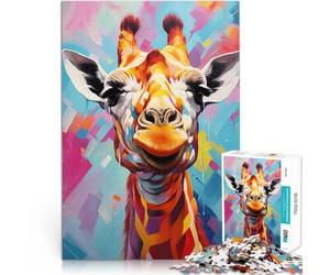 Puzzle 1000 pièces pour Adultes Girafe curieuse Séjour Anti-Stress pour Tuer Le Temps Jeu éducatif pour Anniversaire, Noël 52x38cm