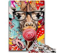 Puzzle 1000 pièces pour Adultes Girafe Graffiti Jouet éducatif et éducatif Idéal comme Cadeau pour Toute la Famille 50x75cm