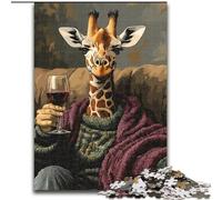 Puzzle 1000 pièces pour Adultes Girafe sur Le canapé Puzzle 1000 pièces Jeu interactif Familial, Cadeau Stimulant pour Les Cerveaux (Taille 26x38cm)