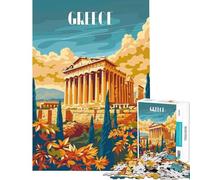 Puzzle 1000 pièces pour Adultes Gloire de la Grèce Antique Décoration Murale Cadeau de Noël ou d'anniversaire (38x52cm)