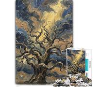 Puzzle 1000 pièces pour Adultes, Gnarled Tree Under Dramatic Sky | Un cadeau puzzle du Nouvel An pendant les moments en famille du Nouvel An, pour se détendre.