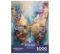 Puzzle 1000 Pièces pour Adultes Golden Butterfly Puzzles pour Adultes Analyse Et Logique Liste De Souhaits avec Le Père Noël Cadeaux Uniques pour Un Anniversaire Et Noël 70x50cm/1000pcs