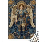 Puzzle 1000 Pièces pour Adultes Golden Guardian Angel Armor Puzzle Adulte Jeu Manuel Vacances À La Maison Passer Le Temps Réduction du Stress Cadeaux 52x38cm/1000pcs