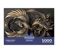 Puzzle 1000 pièces pour Adultes Golden Phoenix, Puzzle carré créatif pour Adultes, Puzzles en Bois, décoration d'intérieur, Puzzles 1000 pièces (75 x 50 cm)