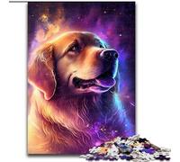 Puzzle 1000 pièces pour Adultes Golden Retriever en Carton, Casse-tête Stimulant à Faire soi-même, Jeu Familial idéal ou Cadeau décoratif 1000 pièces(26x38cm)
