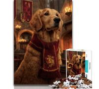 Puzzle 1000 pièces pour Adultes Golden Retriever Magique 1000 pièces pour Adolescents Cadeau d'anniversaire décoration Murale pour Les 14 Ans et Plus 38x26cm