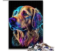 Puzzle 1000 pièces pour Adultes Golden Retriever Puzzle pour Adolescents Jeux éducatifs familiaux Décoration de la Maison Cadeau (Taille : 50x75cm)