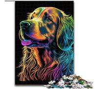 Puzzle 1000 pièces pour Adultes Golden Retriever Puzzles Adultes 1000 pièces Noël Halloween Fête des Mères Nouvel an Cadeau de Pâques (Taille 26x38cm)