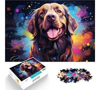 Puzzle 1000 pièces pour Adultes Golden Retrievers Puzzle Casse-tête 26x38cm Améliorer l'amour Entre Les Couples pour Les Adolescents de 14 Ans et Plus