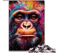 Puzzle 1000 pièces pour Adultes Gorilles colorés. Puzzle Stimulant de 26x38cm pour Adolescents. Soirée Jeux en Famille. Idée Cadeau stimulante.
