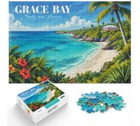 Puzzle 1000 pièces pour Adultes, Grace Bay, Turks and Caicos Illustration | Pour les longues séances de puzzle : ce puzzle 1000 pièces adulte se prête aux après-midis tranquilles.
