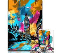 Puzzle 1000 pièces pour Adultes, Graffiti, Big Ben, 1000 pièces pour Adolescents, Jouet éducatif et décompressant, Cadeaux du Père Noël Secret, 50x75cm