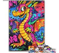 Puzzle 1000 pièces pour Adultes Graffiti Dragon, pour Les 14 Ans et Plus, Jeu éducatif, défi, Jouet, Cadeau d'anniversaire (Taille 50x75cm)