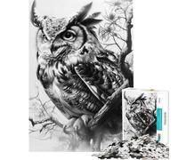 Puzzle 1000 pièces pour Adultes Grand-duc d'Amérique Jeu de Relaxation Défi Difficile Cadeau Anti-Stress (Dimensions 38x26cm)