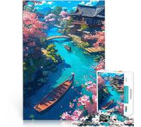 Puzzle 1000 pièces pour Adultes Grand Village de Sakura Réduction du Stress intéressante est idéal comme Cadeau pour Toute la Famille 26x38cm