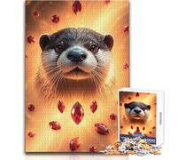 Puzzle 1000 pièces pour Adultes Grenat Loutre Stonimal - Détendez-Vous Pendant Votre Temps Libre - Découpe Nette et sans Couture - Dimensions:38x52cm