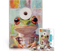 Puzzle 1000 pièces pour Adultes Grenouille avec du Papier Toilette Jouets Anti-Stress Renforcer l'amour Entre Les Couples 50x70cm