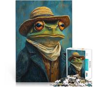 Puzzle 1000 pièces pour Adultes Grenouille dans Un Chapeau Entraînez Votre Cerveau et Vos Mains Œuvre d'art 50x70cm