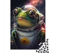 Puzzle 1000 Pièces pour Adultes Grenouille et Astronaute Spatial 4 Puzzles en Papier pour Adultes Jeu Éducatif Jouet de Défi 1000 Pièces (38x26cm)