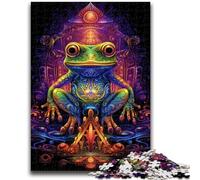 Puzzle 1000 pièces pour Adultes, Grenouille psychédélique, Jeu de réflexion, décoration Murale, Cadeaux d'anniversaire et de Noël Uniques, 38x26cm